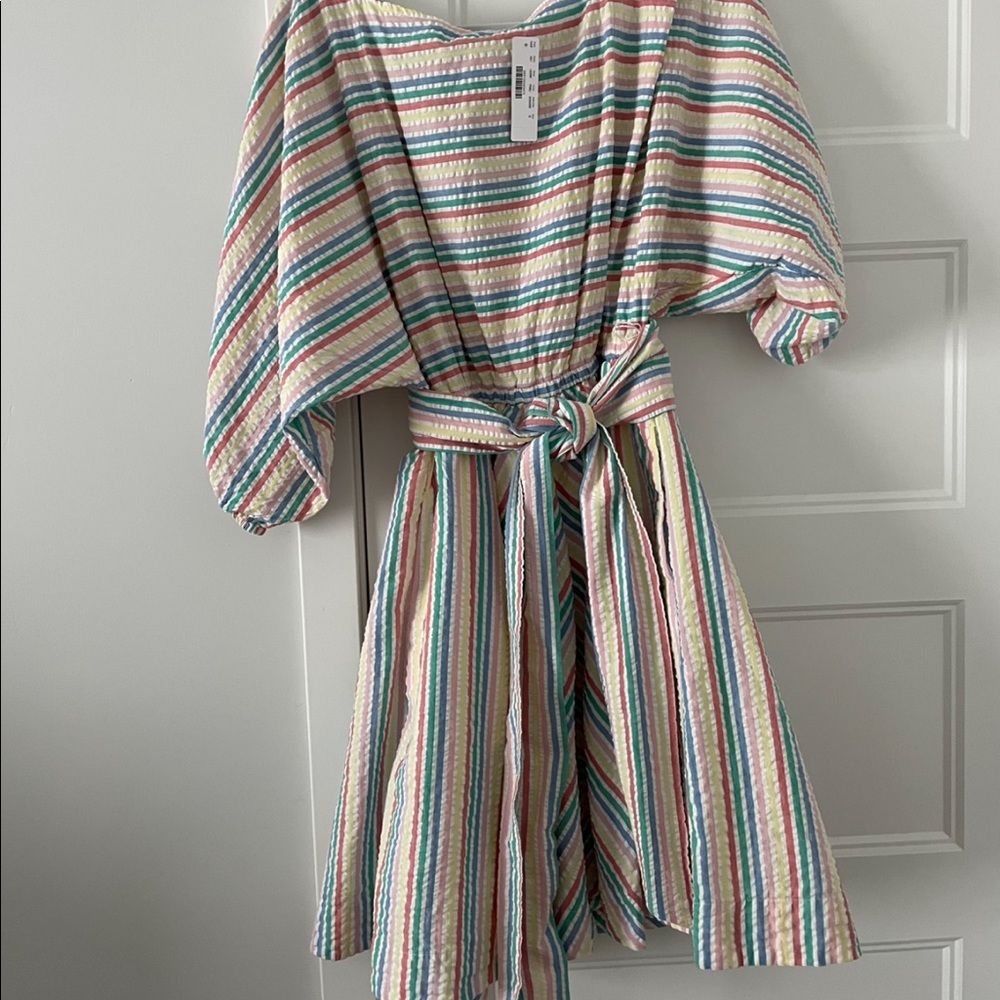J. Crew rainbow seersucker dress